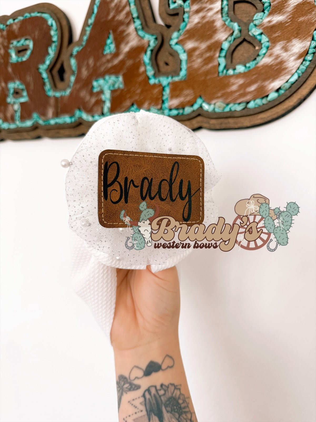 Leather Name Patches ( HeadWrap)