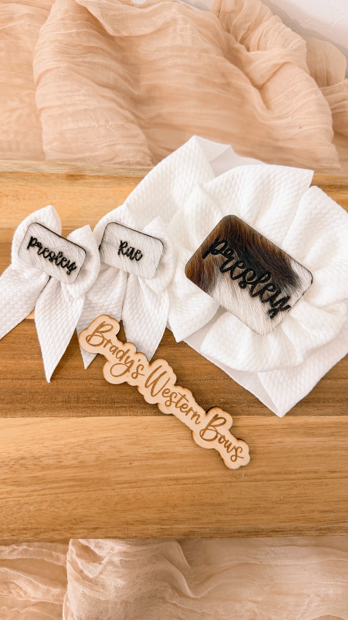 Custom Cowhide Name Patches ( Piggies)