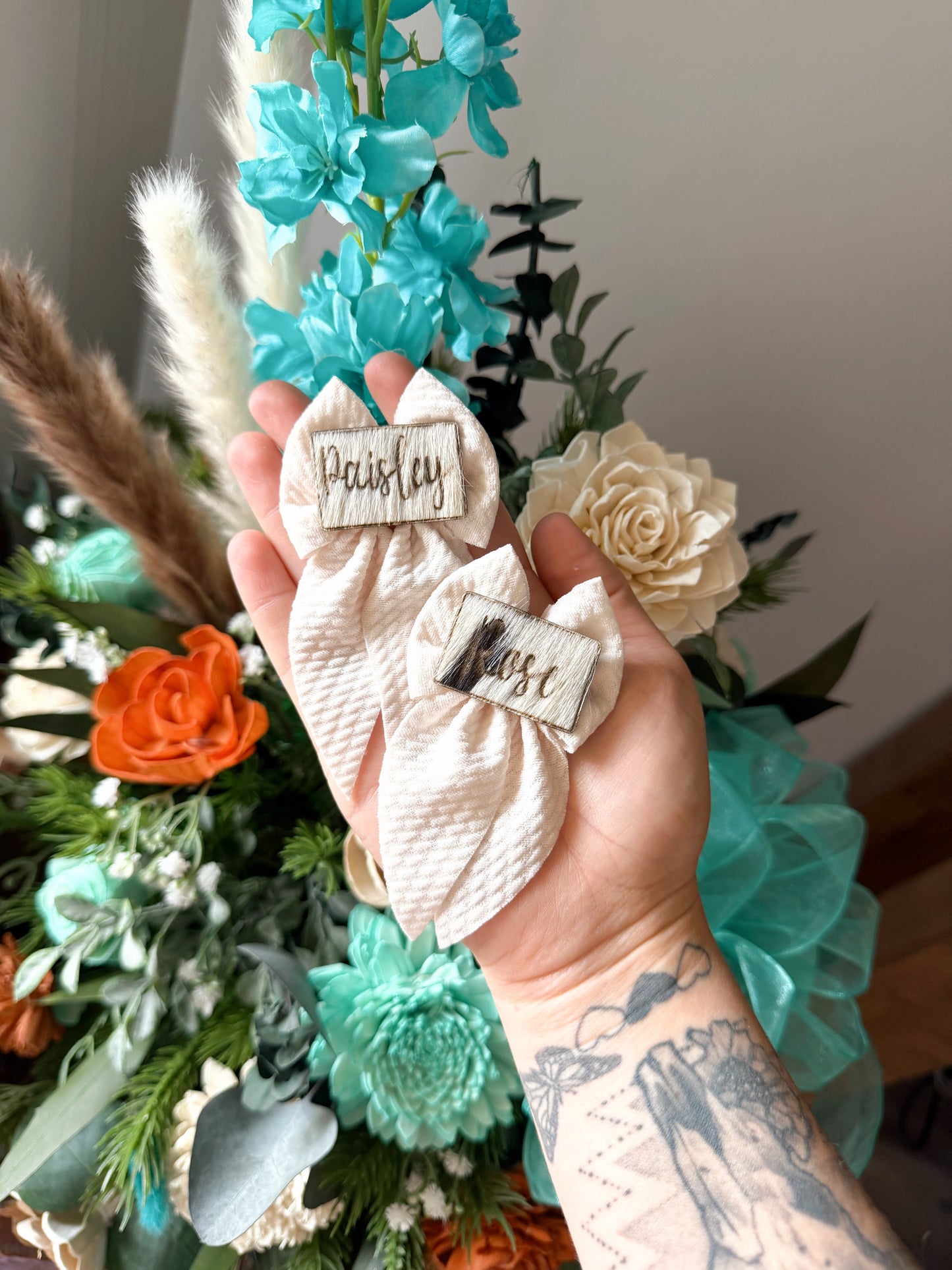 Custom Cowhide Name Patches ( Piggies)