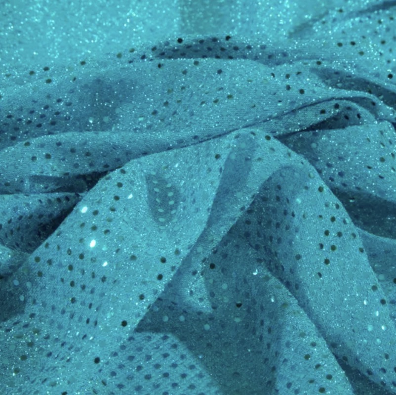 Turquoise Glitter Mesh