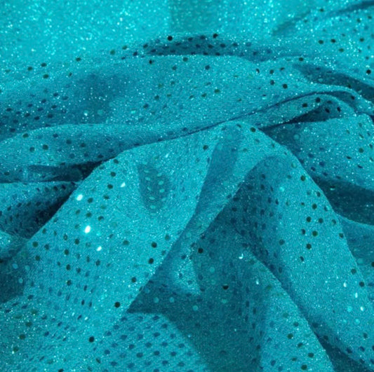 Turquoise Glitter Mesh