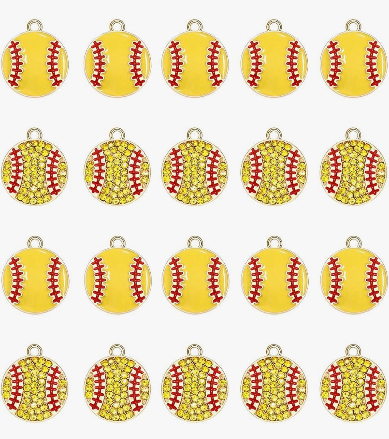 Softball Charms ( glitter )