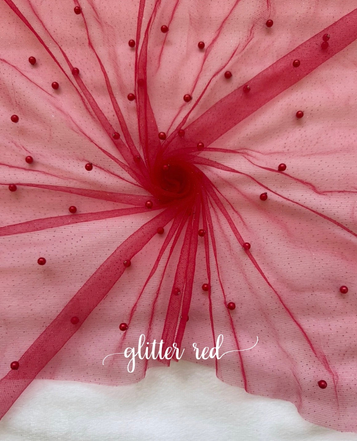 Red Glitter Mesh